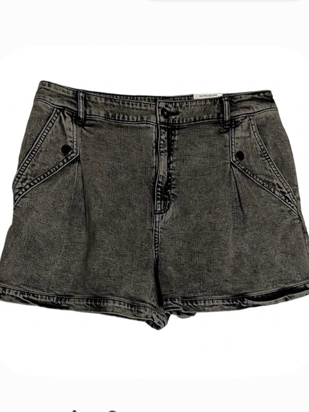 INC Denim High Rise Shorts, Women’s Size 12/31, Black Acid Wash
